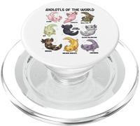 Kawaii Axolotls of The World Axolotl Morphs Chart Ragazzi Ragazze PopSockets PopGrip per MagSafe