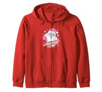 Kawaii Babbo Natale Vibes Rosa Carino Vacanza Felpa con Cappuccio