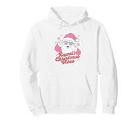 Kawaii Babbo Natale Vibes Rosa Carino Vacanza Felpa con Cappuccio