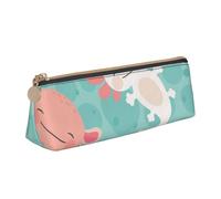 Kawaii Baby carino Axolotl, Astuccio portapenne triangolare Astuccio portapenne portatile in pelle con cerniera Astuccio porta cosmetici