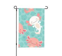 Kawaii Baby Cute Axolotl,Bandiera da giardino per esterni e interni, stendardo decorativo bifacciale 30x45 cm