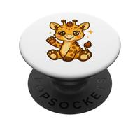Kawaii Baby Giraffa Con Occhi Scintillanti Carino Cartoon Animale PopSockets PopGrip Adesivo
