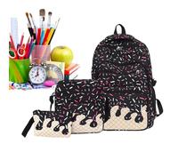 Kawaii Backpack Set Ice Cream Aesthetic Compartment Bookbag School Bag