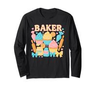 Kawaii Baker Cupcake Coquette Design con Farina & Fiocchi Maglia a Manica
