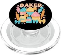 Kawaii Baker Cupcake Coquette Design con Farina & Fiocchi PopSockets PopGrip per MagSafe
