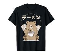 Kawaii Bear Ramen Giapponese Noodle Anime Estetica Maglietta
