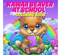 Kawaii Beaver at School Coloring Book: 40 Cute Classroom Scenes, Woodland Beaver Coloring Book for Kids, Back to School Animal Coloring Book: Cute ... Pages for Kids Ages 4-8 (8.5″ × 8.5″)