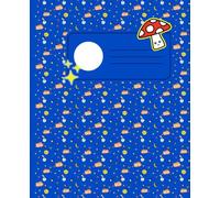 Kawaii Blue Notebook - Cute Cartoon Journal with Stars, Mushrooms & Moons | 7.5 x 9.25, 100 Lined Pages: Perfect for journaling, school notes, or creative writing