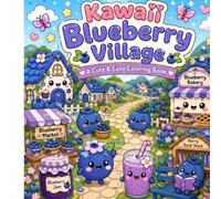 Kawaii Blueberry Village: A Cute & Easy Coloring Book