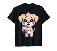 Kawaii Boba Tea Puppy Dog Bubble Tea Amante Maglietta