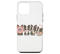 Kawaii Boston Terrier Puppy Squad Cute Donut Bowl Zaino A Custodia per iPhone 12 mini