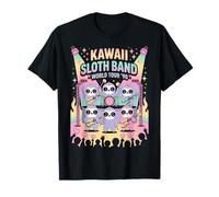 Kawaii Bradipo Band World Tour '98 Carino Pastello Amante della Musica Maglietta