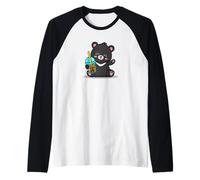 Kawaii Bubble Boba Milk Tea Formosa Bear Taiwan Travel Maglia con Maniche Raglan