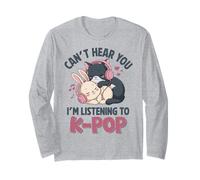 Kawaii Bunny Cat KPOP Non riesce a sentirti Mentre ascolti K Pop Girl Maglia a Manica