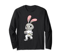 Kawaii Bunny Fare Karate Divertente Maglia a Manica