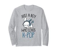 Kawaii Bunny KPOP Just A Boy Who Loves K-Pop Boy Maglia a Manica