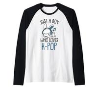 Kawaii Bunny KPOP Just A Boy Who Loves K-Pop Boy Maglia con Maniche Raglan