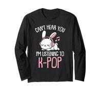 Kawaii Bunny KPOP Non può sentirti ascoltando K Pop Girl Maglia a Manica
