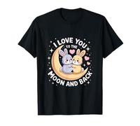 Kawaii Bunny Love Moon Design - Romantica idea regalo pastello Maglietta