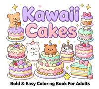 Kawaii Cakes Bold & Easy Coloring Book For Adults: Stress Relief Through Cute Cake Designs with Thick Outlines, Simple Pages, Adorable Characters, and ... Coloring for Teens, Beginners, and Seniors