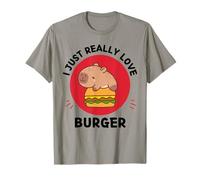 Kawaii Capybara Adoro davvero gli hamburger Maglietta