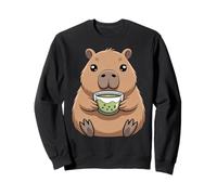 Kawaii Capybara Boba Tea Matcha Amante Umore Felpa