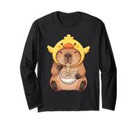 Kawaii Capybara Duck Ramen Cute Anime Noodles Maglia a Manica
