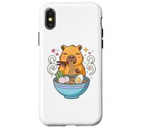 Kawaii Capybara Eating Ramen Noodles Cute Capybara Boy Girl Custodia per iPhone X/XS