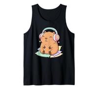 Kawaii Capybara Headphone Cutie Art Canotta
