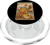 Kawaii Capybara Mangiare Ramen con Fiori di Ciliegio Monte Fuji PopSockets PopGrip per MagSafe
