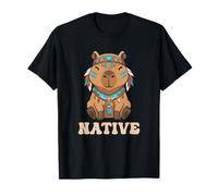Kawaii Capybara Native American Maglietta