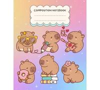 Kawaii Capybara Notebook - Wide Ruled: 120 Pages with Mirrored Layout and Adorable Capybaras. More Space to Write, Perfect for Girls