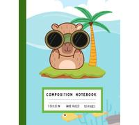 Kawaii Capybara Vibes Composition Notebook | Wide Ruled | 7.5" x 9.25", 120 Pages: Cute Capybara Aesthetic Ocean Theme Journal, Perfect for School, Work, and Journaling