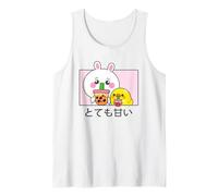 Kawaii Carino Anime Coniglio e Anatra Bere Bubble Tea Canotta