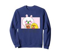 Kawaii Carino Anime Coniglio e Anatra Bere Bubble Tea Felpa