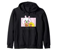 Kawaii Carino Anime Coniglio e Anatra Bere Bubble Tea Felpa con Cappuccio