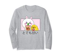 Kawaii Carino Anime Coniglio e Anatra Bere Bubble Tea Maglia a Manica