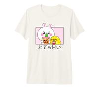 Kawaii Carino Anime Coniglio e Anatra Bere Bubble Tea Maglietta Premium