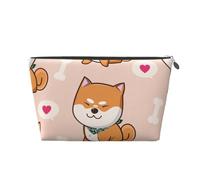Kawaii carino Shiba Inu, Borsa da toilette Borsa per trucco Borsa per cosmetici Borsa da toilette da viaggio portatile