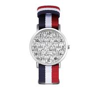 Kawaii Cartoon Cute Cat Orologio sportivo per uomo donna cinturino in nylon orologio da polso analogico al quarzo, Stile:, regular