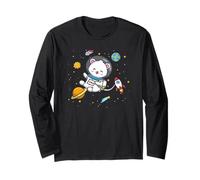 Kawaii Cartoon Kids Boys Astronaut Space Polar Bear Lover Maglia a Manica