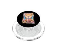 Kawaii Cat Boba Anime Kitten Loving Bubble Tea Neko Cat PopSockets PopGrip per MagSafe