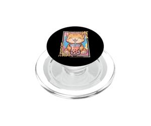 Kawaii Cat Boba Anime Kitten Loving Bubble Tea Neko Cat PopSockets PopGrip per MagSafe