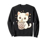 Kawaii Cat Boba Carino Giapponese Estetica Felpa