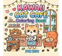 Kawaii Cat Café Coloring Book: Cute and Fun Kitty Coffee Shop Coloring Pages for Kids Ages 4-8