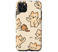 Kawaii Cat Cartoon Funny Mischief Kitty Chaos Pattern Custodia per iPhone 11 Pro Max