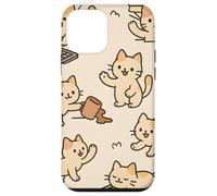 Kawaii Cat Cartoon Funny Mischief Kitty Chaos Pattern Custodia per iPhone 12 mini