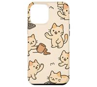 Kawaii Cat Cartoon Funny Mischief Kitty Chaos Pattern Custodia per iPhone 12 Pro Max