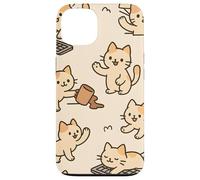 Kawaii Cat Cartoon Funny Mischief Kitty Chaos Pattern Custodia per iPhone 13