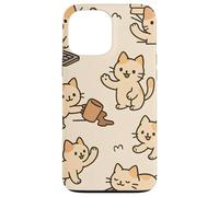 Kawaii Cat Cartoon Funny Mischief Kitty Chaos Pattern Custodia per iPhone 13 Pro Max